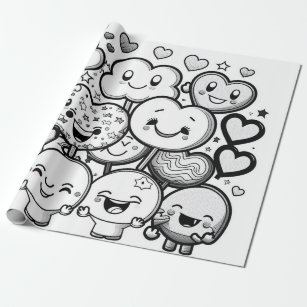 Smiley face emoji gift wrapping supplies