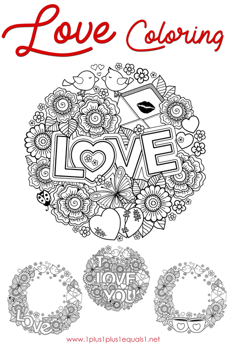 Love coloring pages