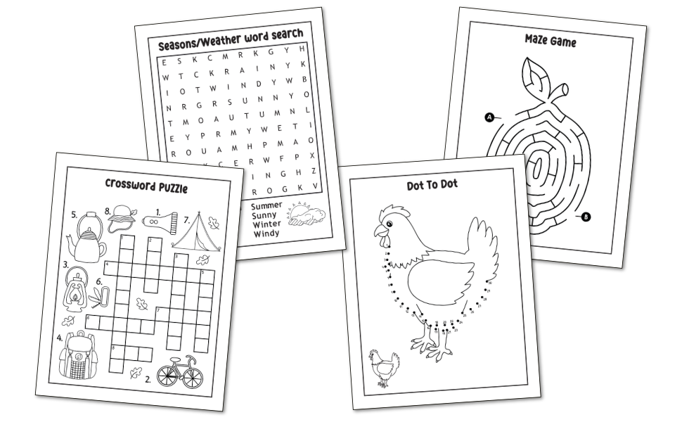 Summer activity book for kids age