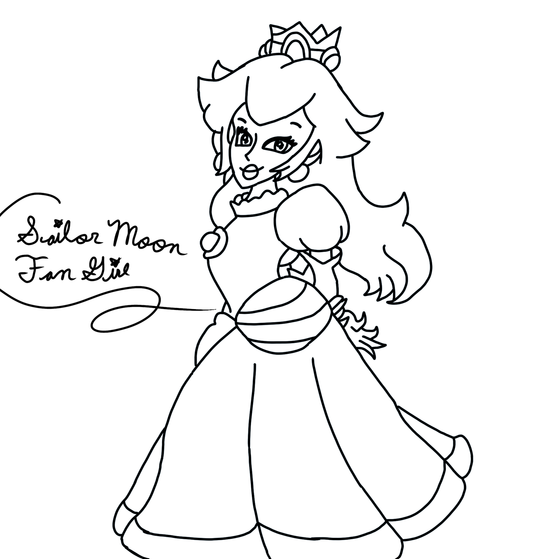 Princess peach coloring page by sailormoonfangirl on