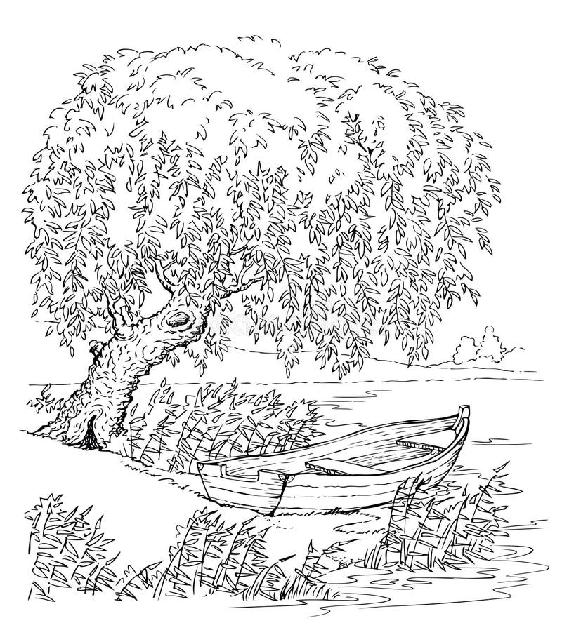 Under willow tree stock illustrations â under willow tree stock illustrations vectors clipart