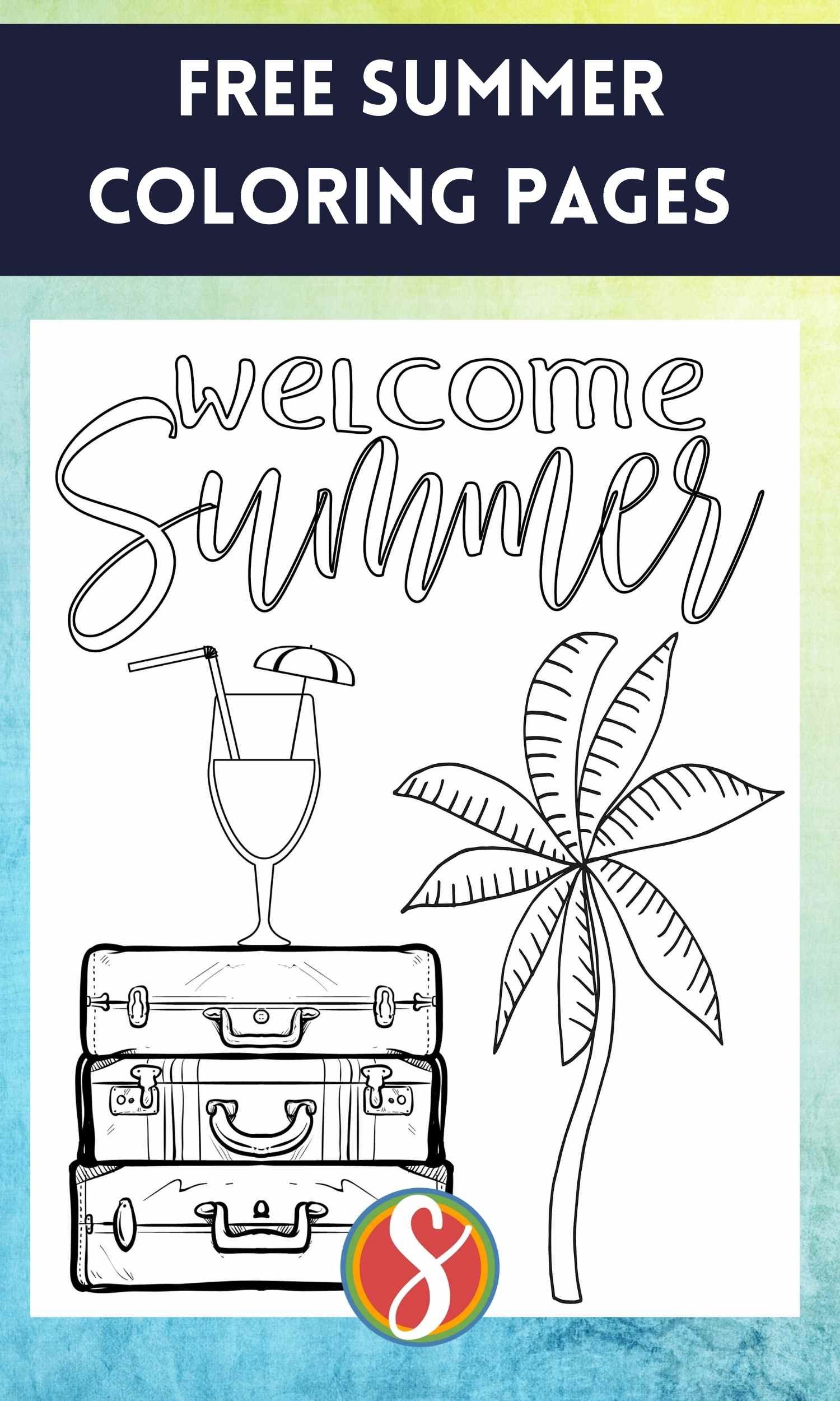 Free summer coloring pages â stevie doodles