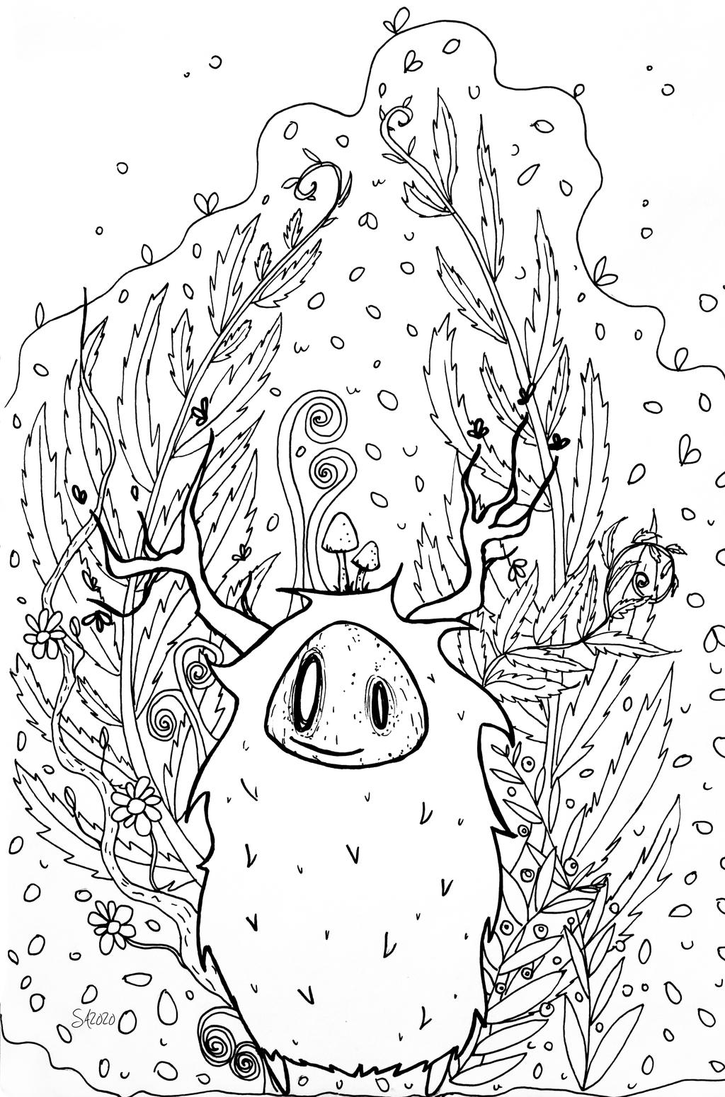 Lil wendigo coloring page by schizophrenic