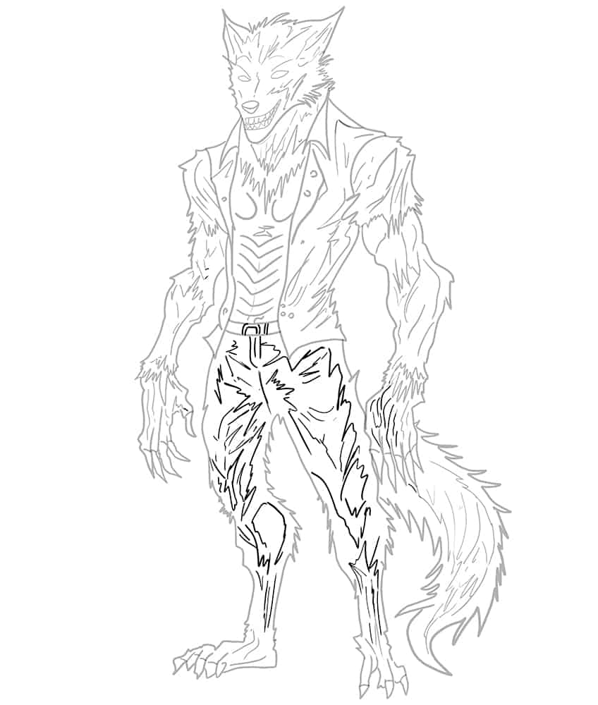 How to draw a werewolf