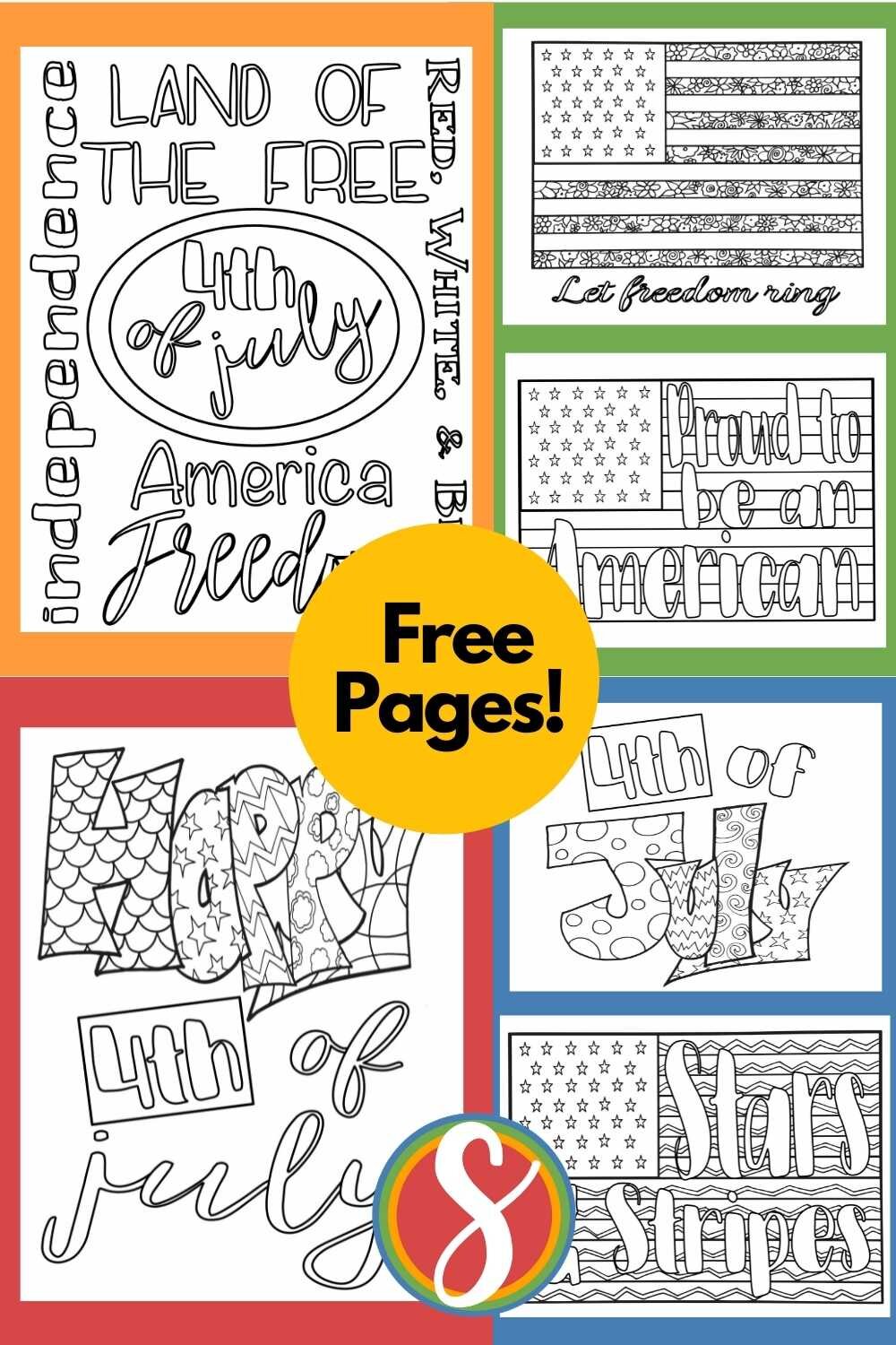 Free th of july coloring pages â stevie doodles