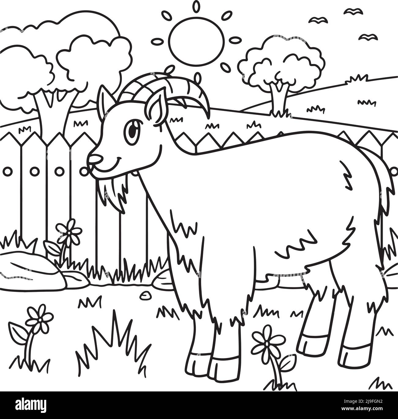 Goat coloring stock vector images