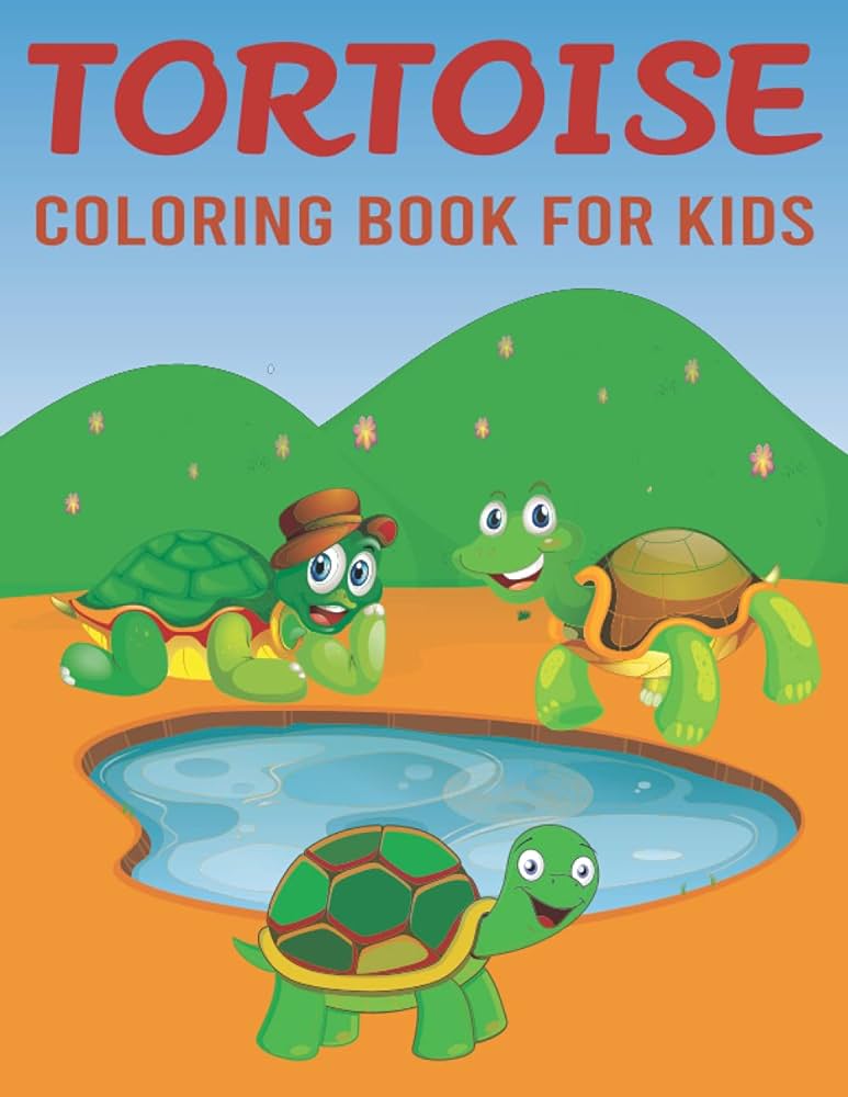 Tortoise coloring book for kids by house saiful book