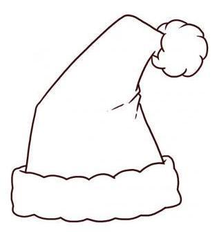How to draw a santa claus hat to colour in