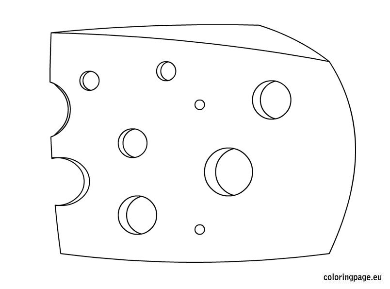 Cheese coloring page for kids coloring page
