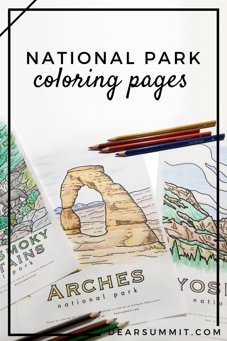 National park coloring pages â dear summit supply co