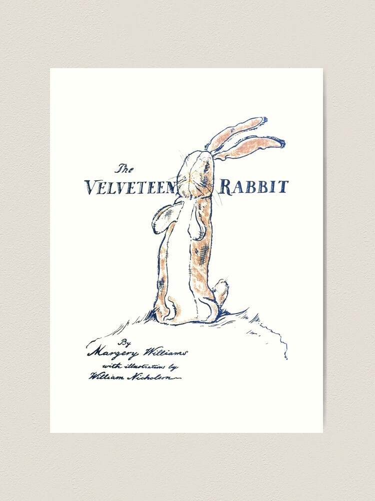 The velveteen rabbit classic vintage cover illustration white art print for sale by ethereal