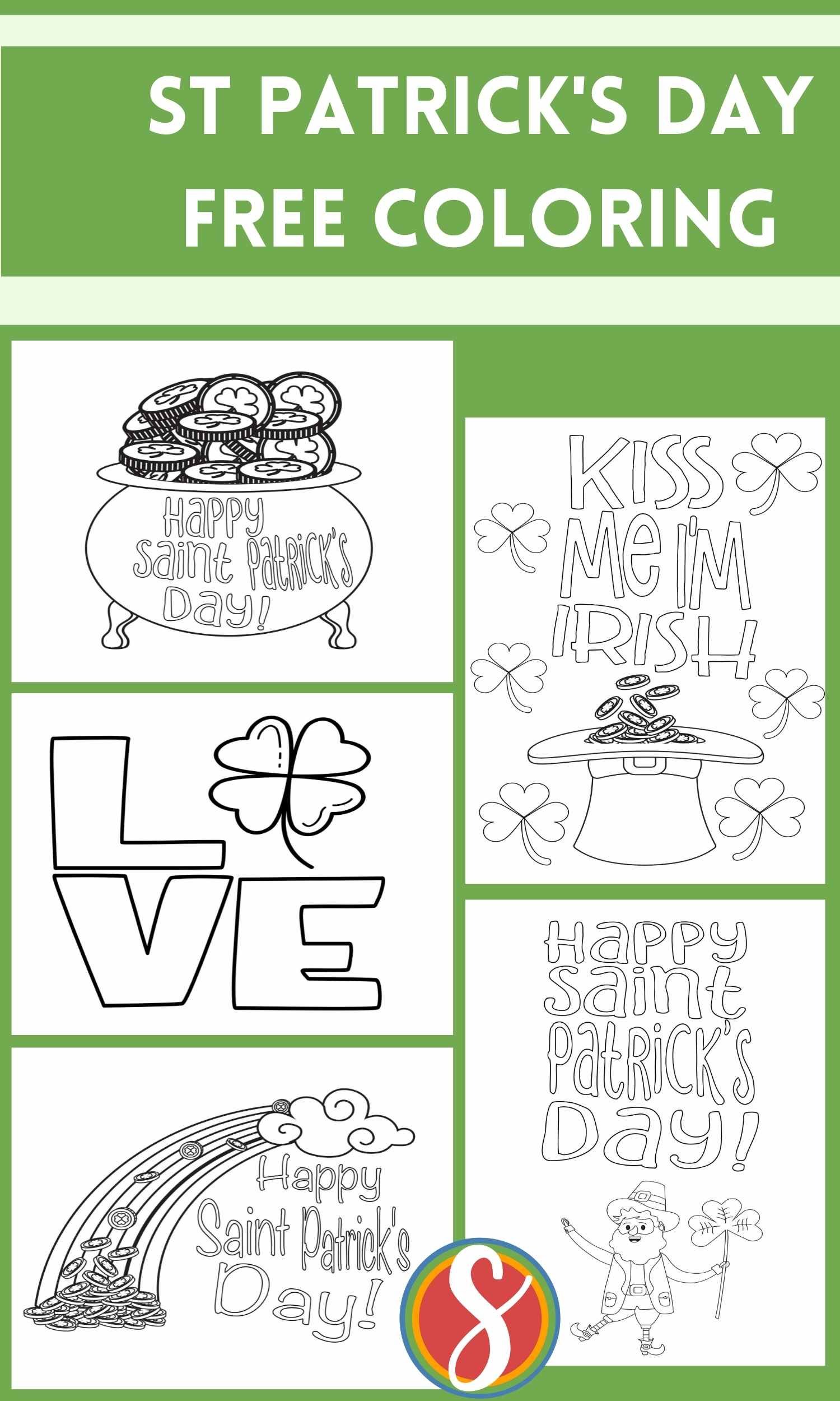 Free st patricks day coloring pages â stevie doodles