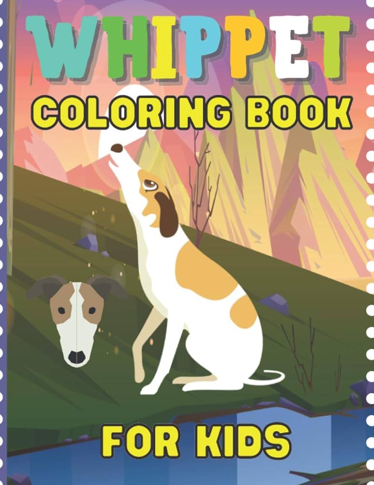 Whippet coloring book for kids this book has lovely whippet stress relief and relaxation coloring pages light house dream books