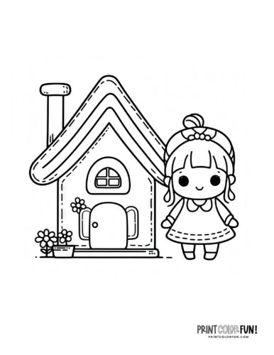 Simple house coloring pages clipart for kids at