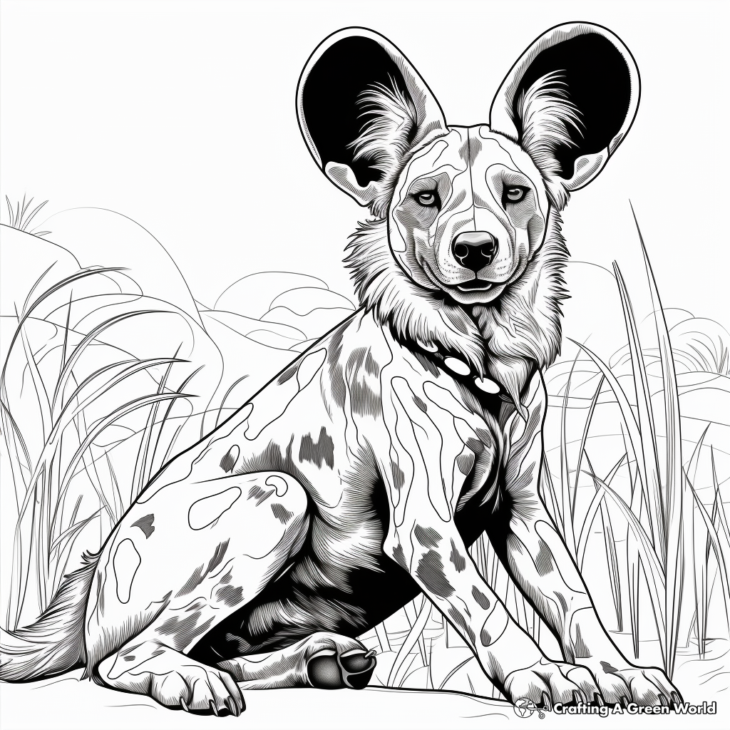 African wild dog coloring pages