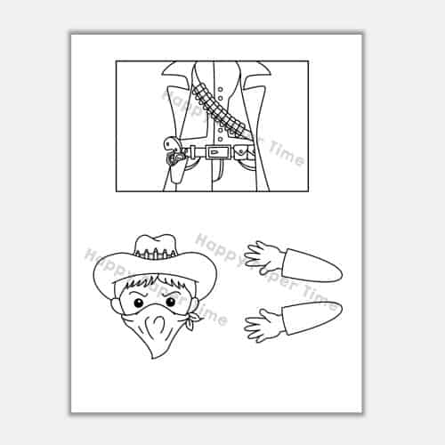 Wild west toilet roll paper printable kid craft