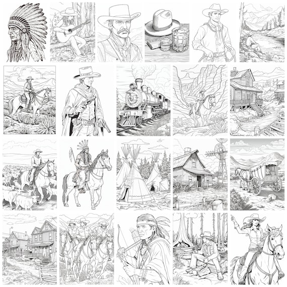 Wild west coloring pages wild west coloring sheet cowboy coloring book western coloring sheet