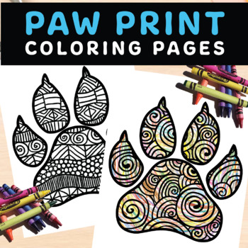 Paw print coloring pages back to school easy activity bulldogs wildcats
