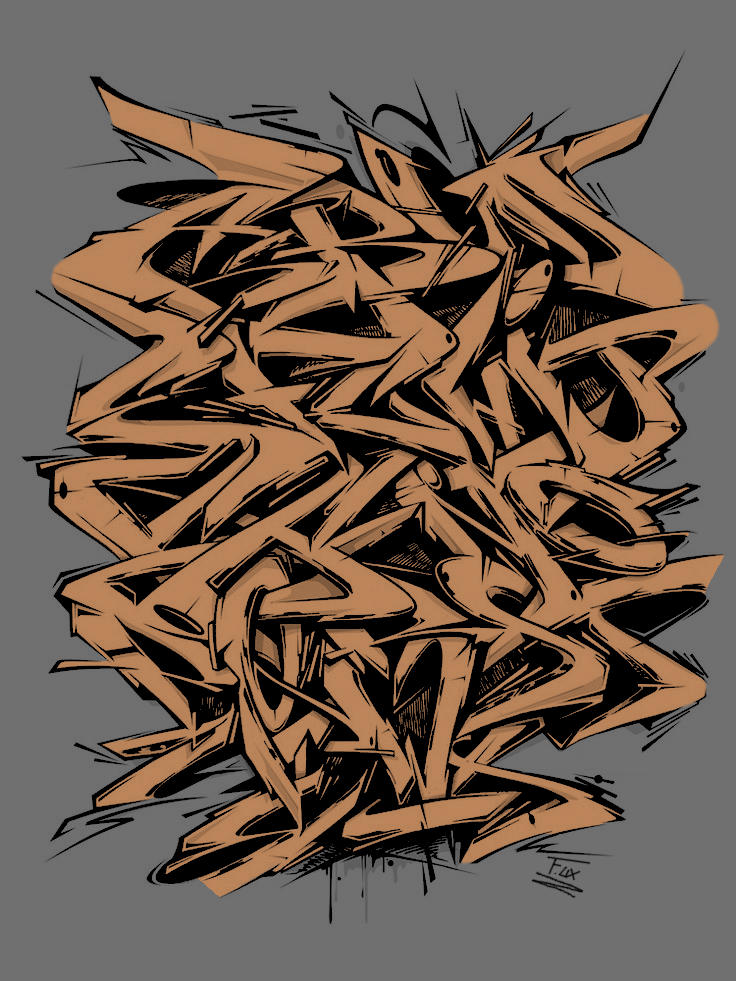Digital wildstyle graffiti by t