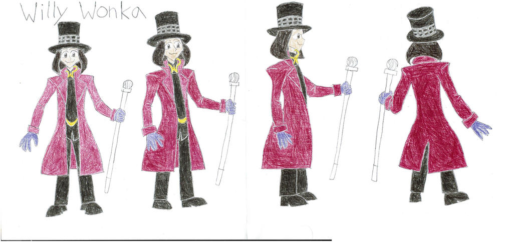 Willy wonka model sheet in color by danielegan on