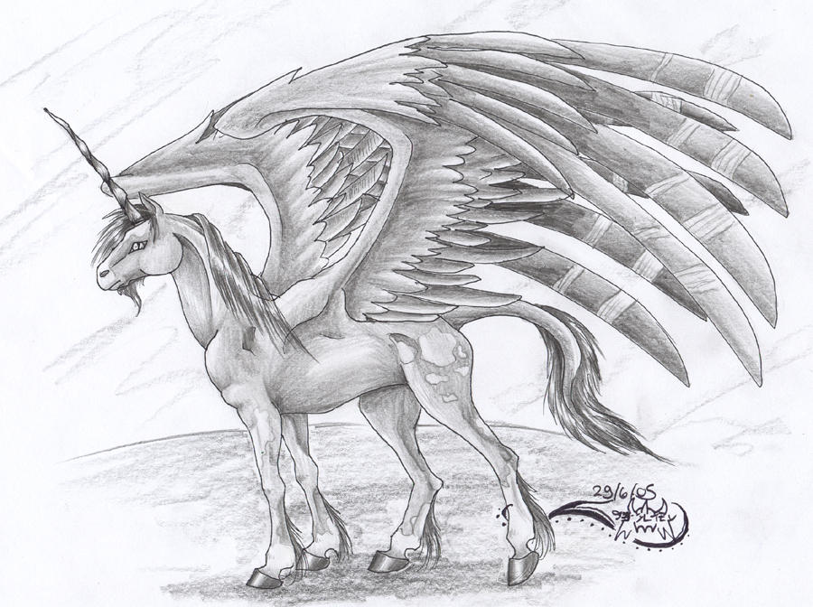 The winged unicorn by damienmuerte on