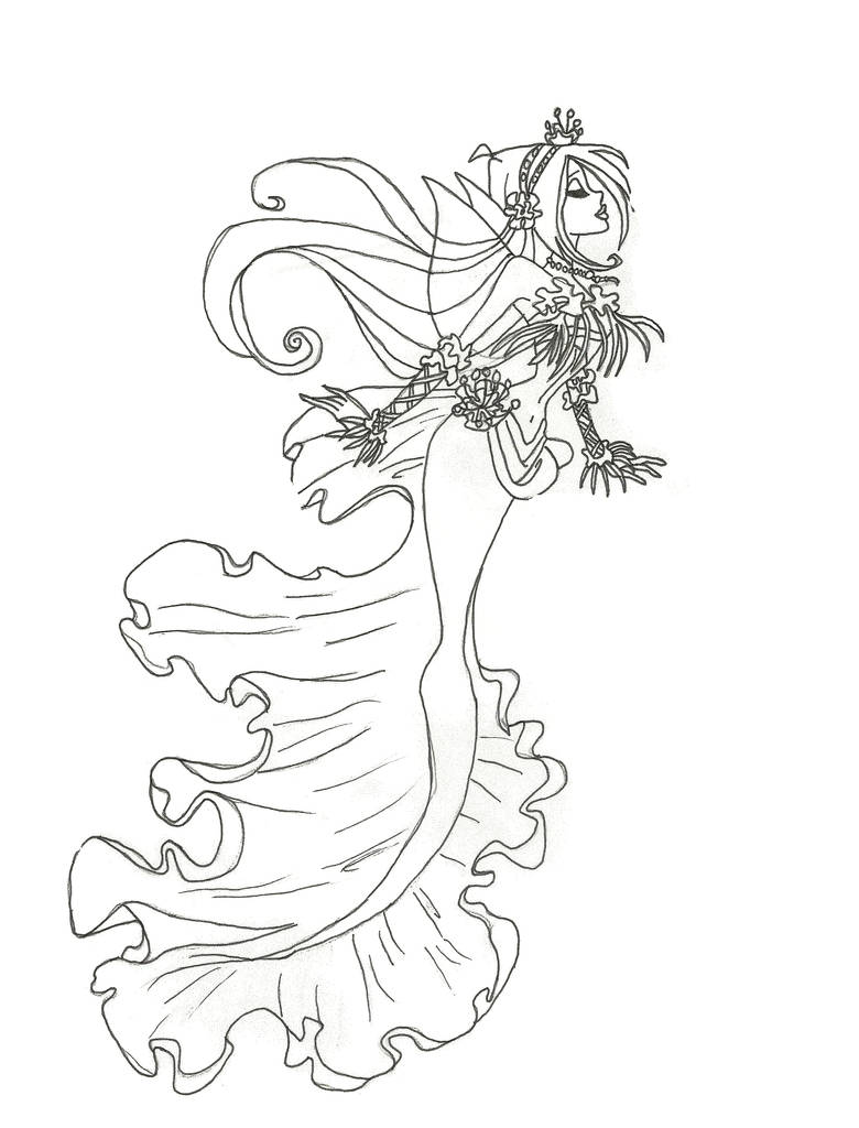 Winx club mermaid flora coloring page by winxmagic on