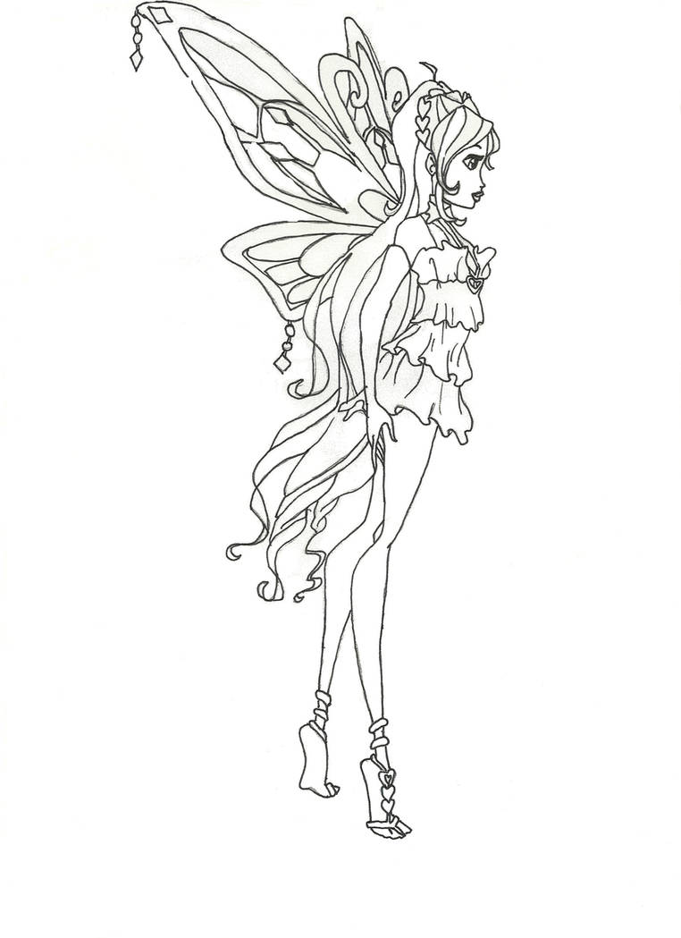 Winx club enchantix bloom coloring pageside view by winxmagic on