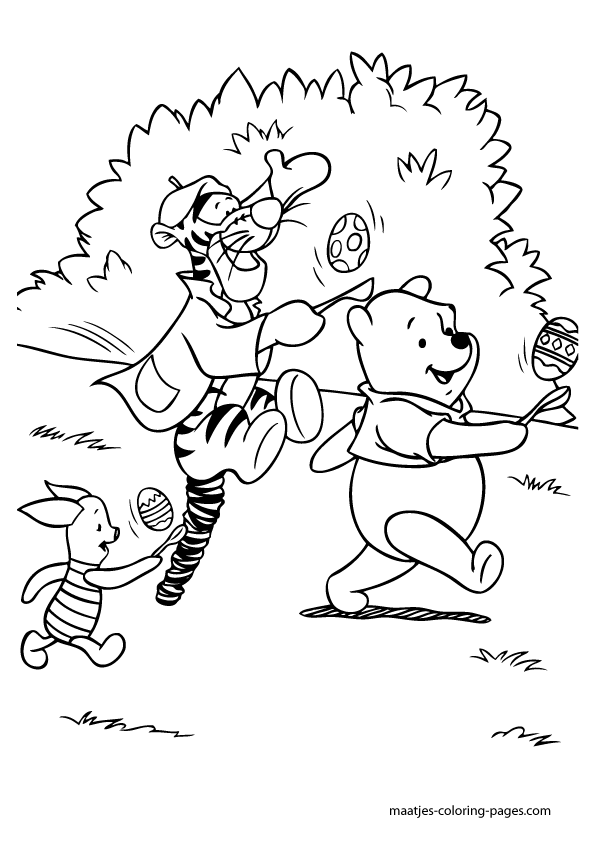 Winnie the pooh easter coloring pages