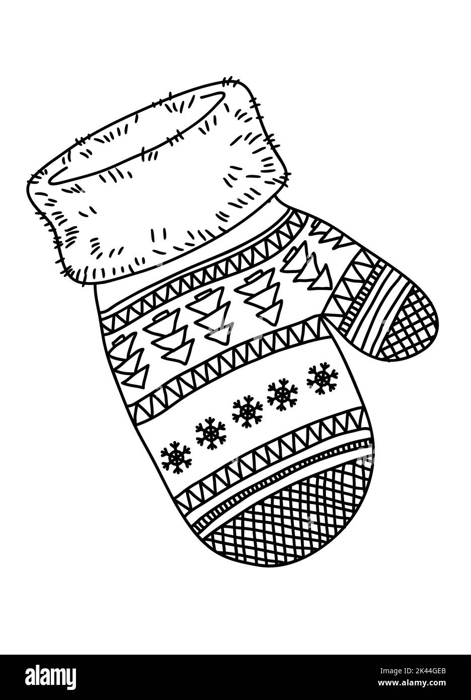 Winter mitten glove black and white stock photos images