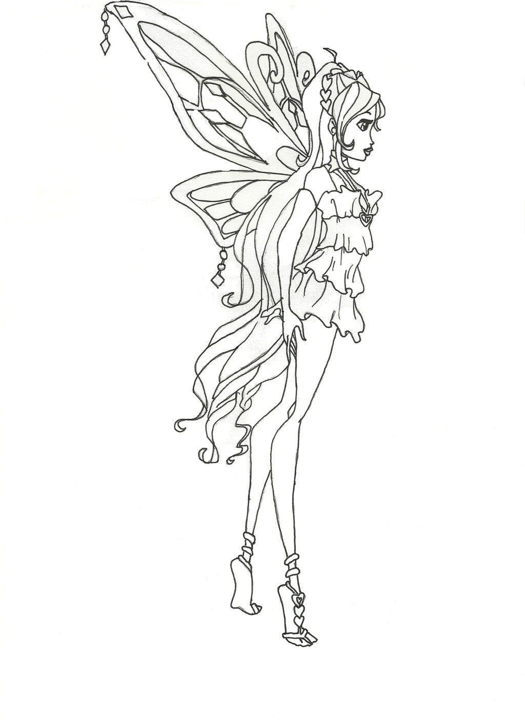 Winx club enchantix bloom coloring pageside view by winxmagic on