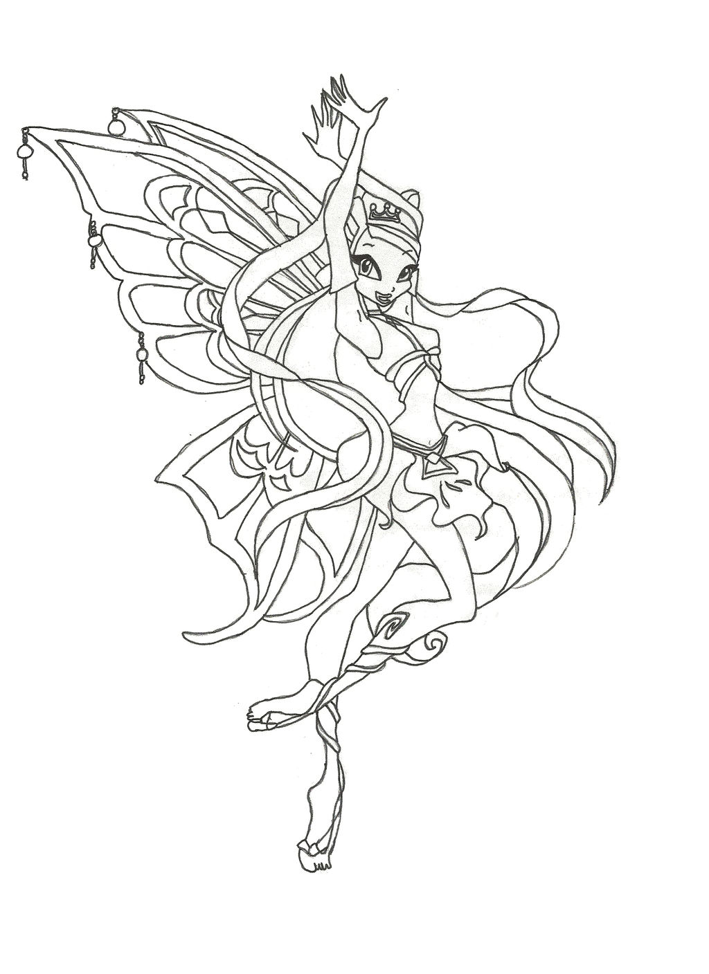 Winx club enchantix stella coloring page by winxmagic on