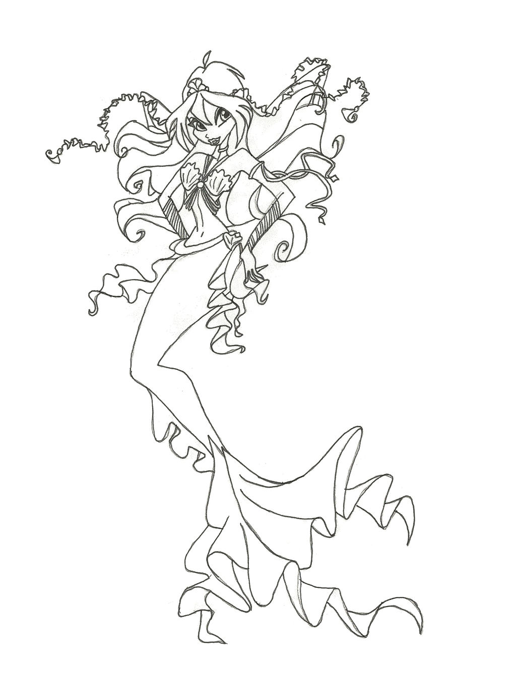 Winx club mermaid bloom coloring page by winxmagic on