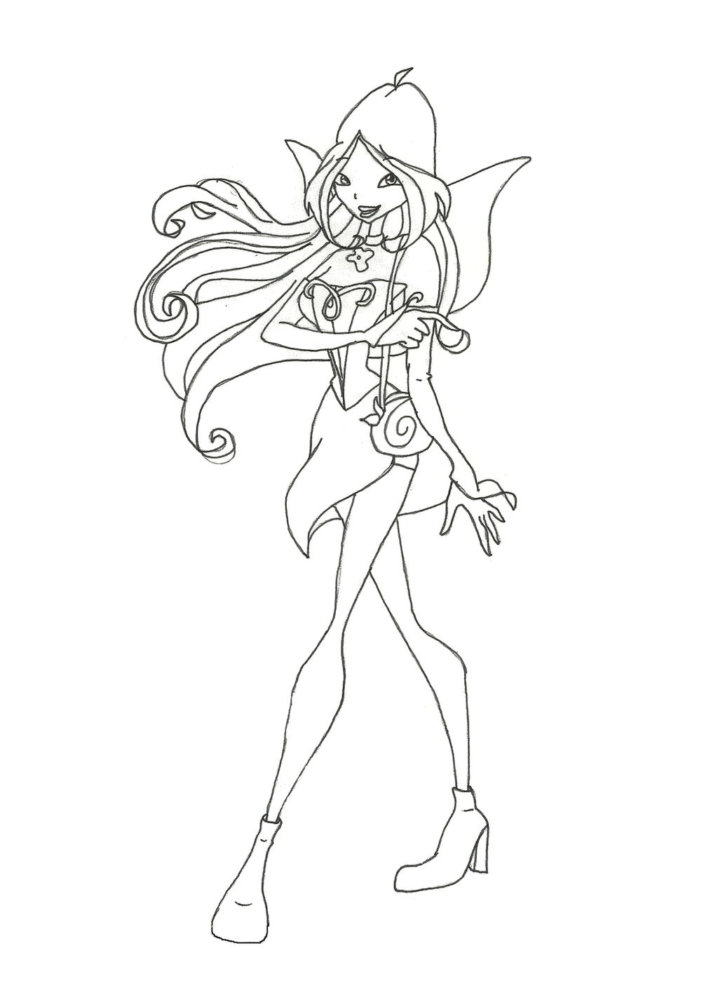 Winx club charmix flora coloring page by winxmagic on