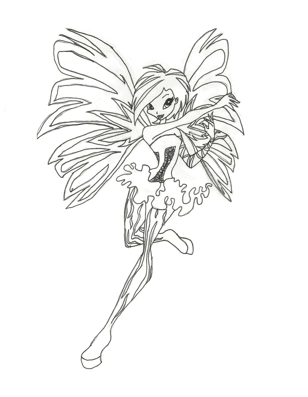Winx club sirenix tecna coloring page by timefairy on