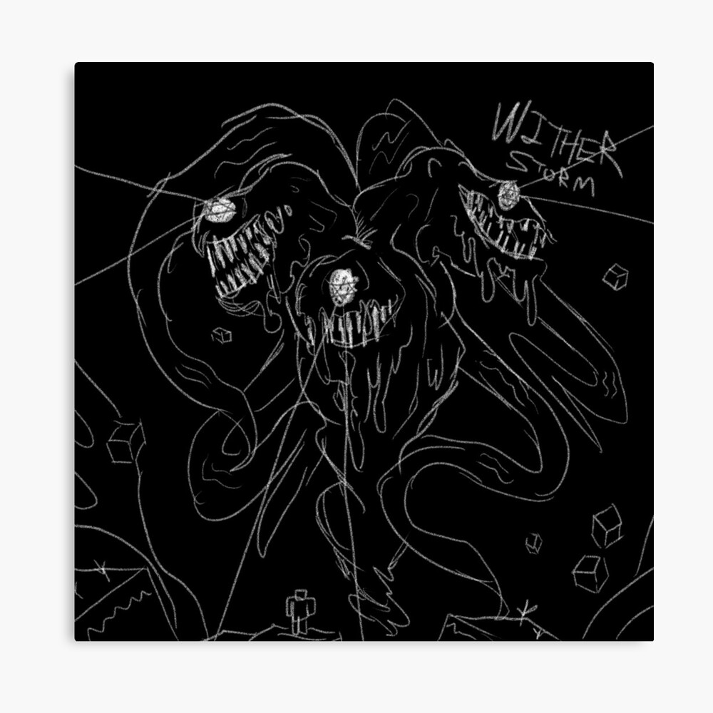 Wither storm illustration minecraft metal print for sale by vibrantvortex