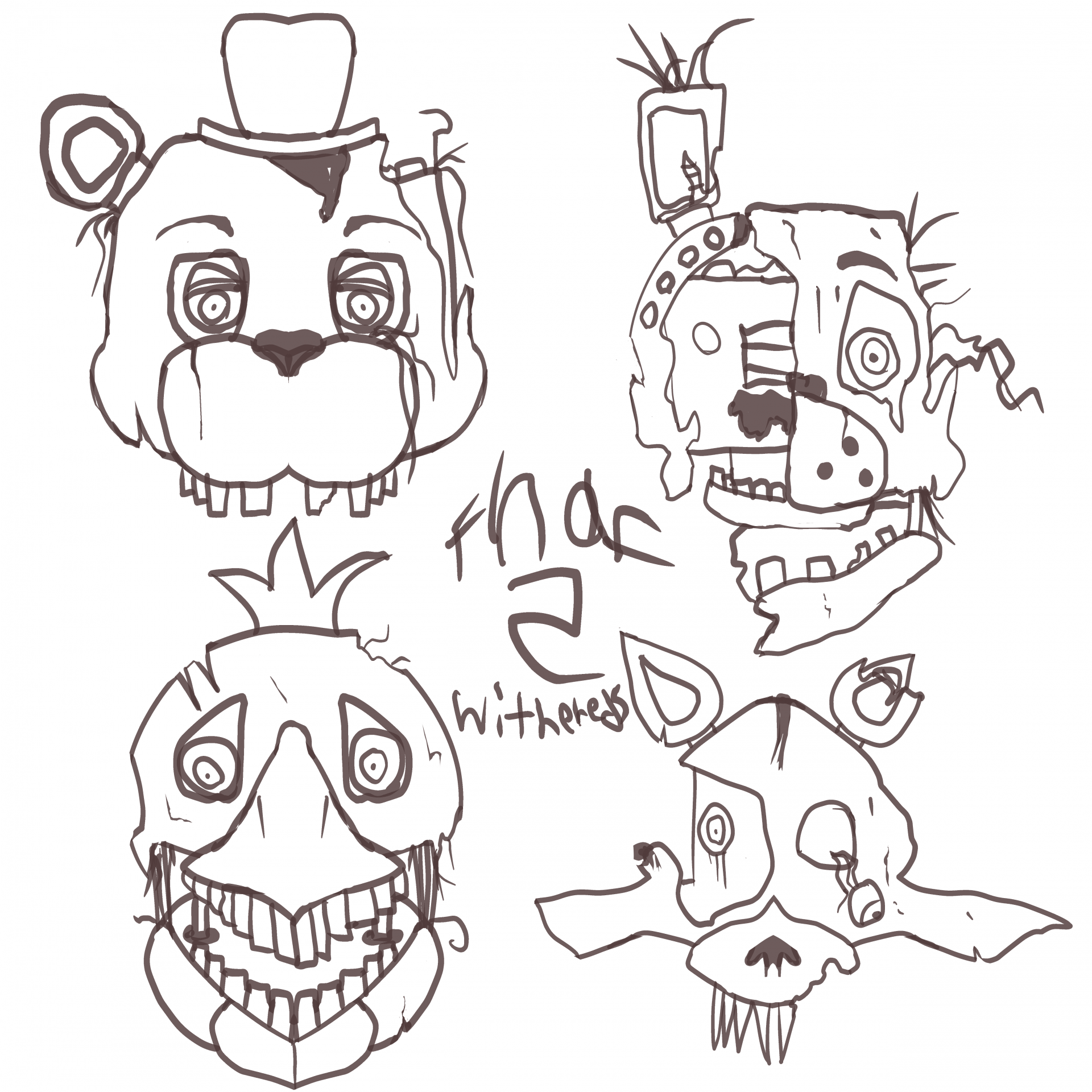 Fnaf withered animatronics my version by adamfloof