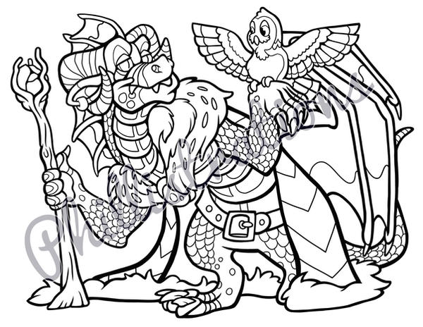 Wizard dragon coloring page by phillistrations on