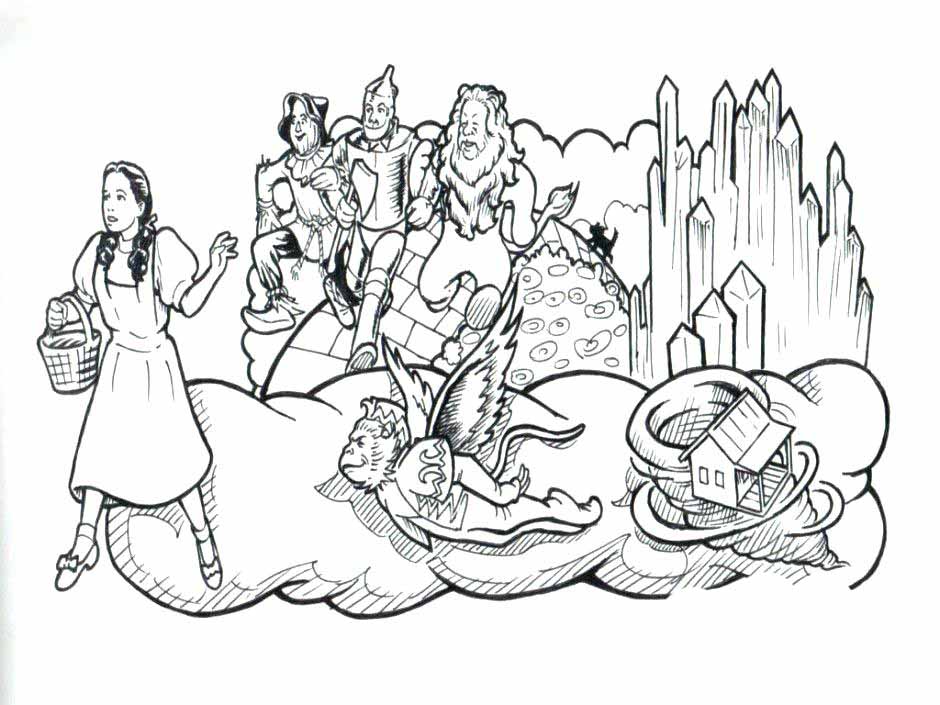 The wizard of oz coloring pages to download and print for free