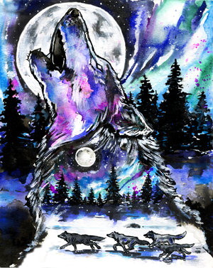 Gray wolf bookmark â home