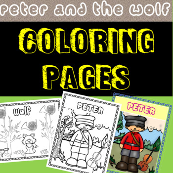 Peter and the wolf coloring pages by music with jamie eisler tpt