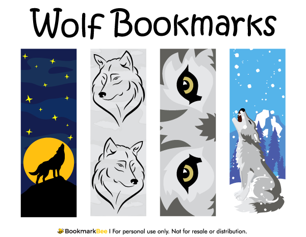 Printable wolf bookmarks wolf craft free printable bookmarks bookmarks