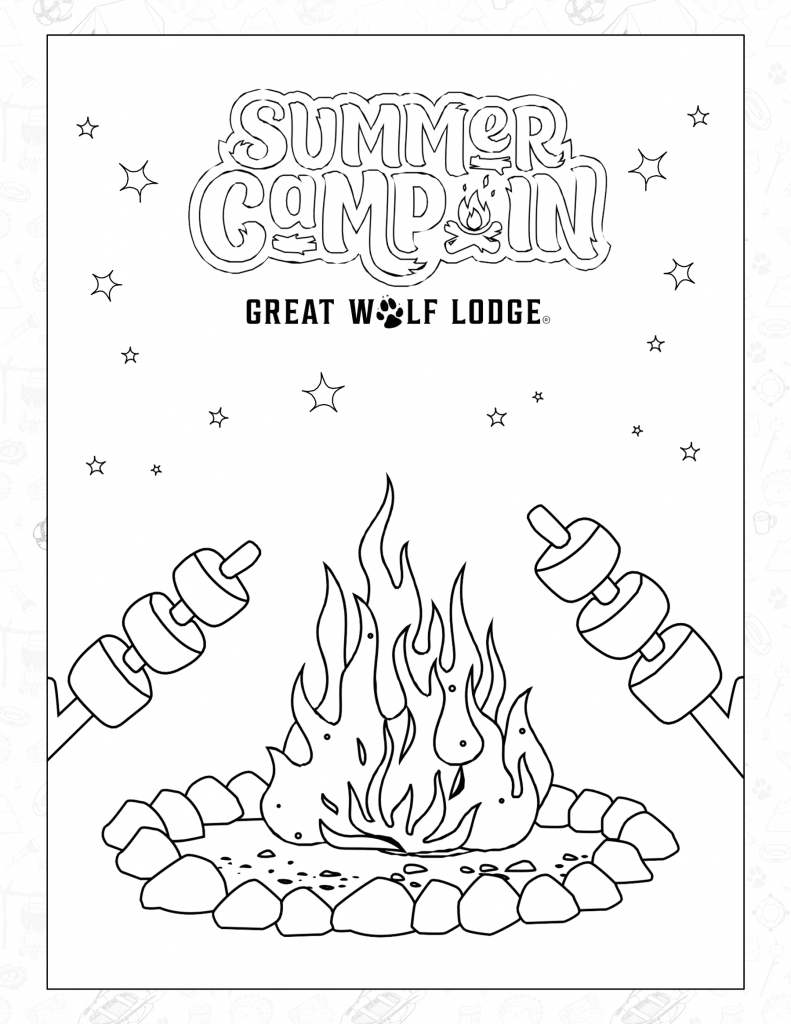 Summer coloring book summer camp