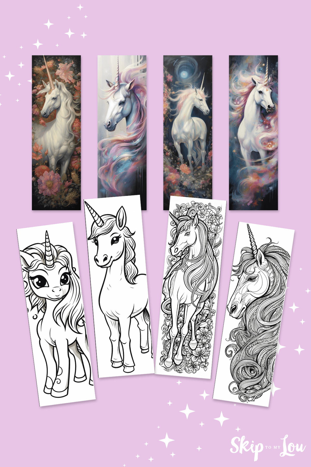 Free printable unicorn bookmark diy craft bookmarks skip to my lou