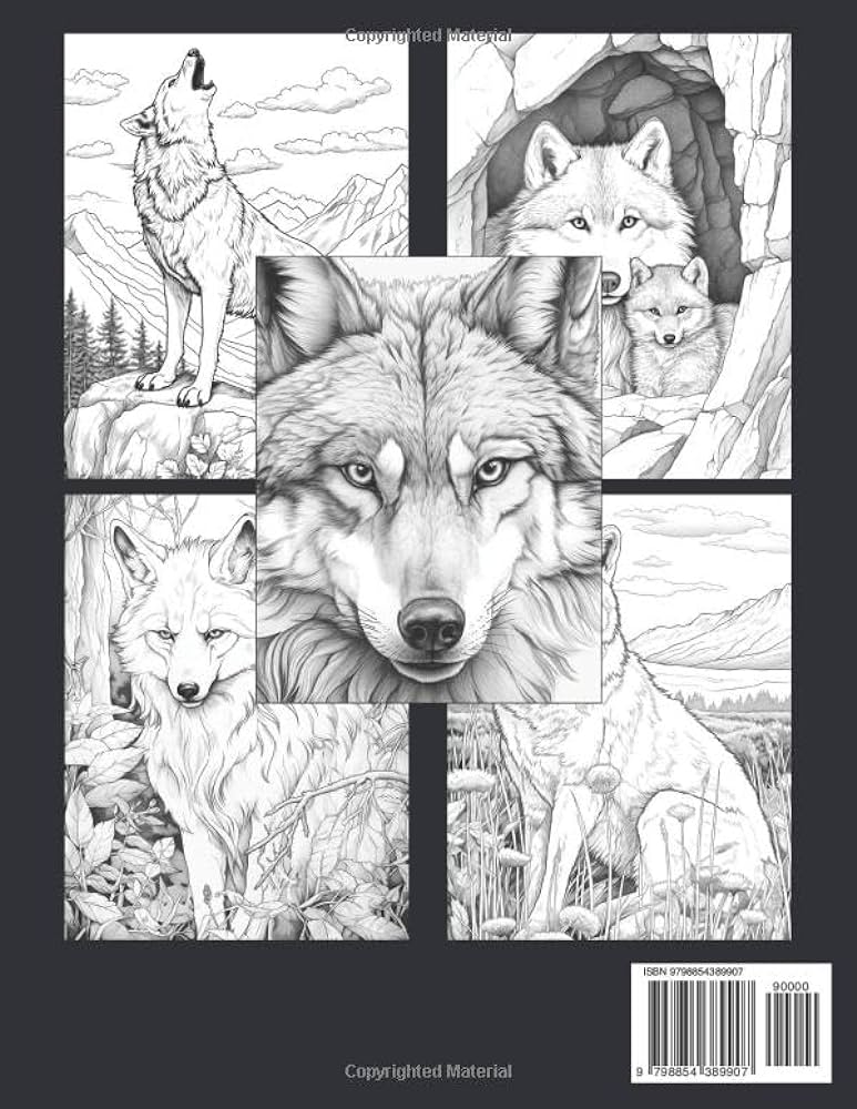 Majestic wolf coloring book explore the wilderness with magnificent wolves coloring pages with realistic artwork illustrations for all ages stress relief and relaxation dan carr books