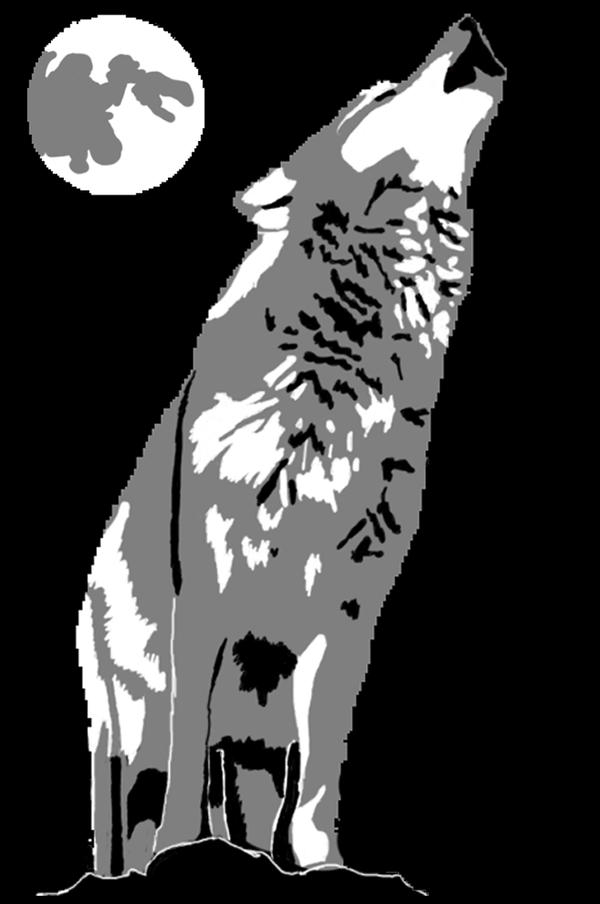 Wolf pumpkin carving stencil by lurking