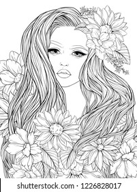 Beautiful women coloring pages royalty