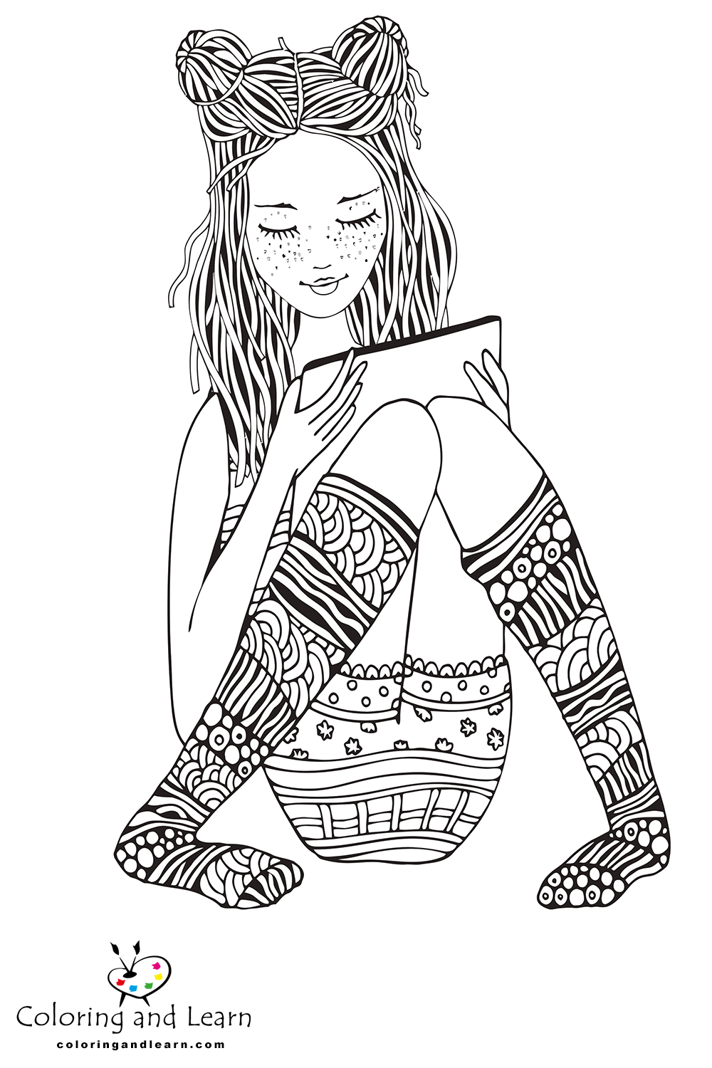 Girl coloring pages for adults
