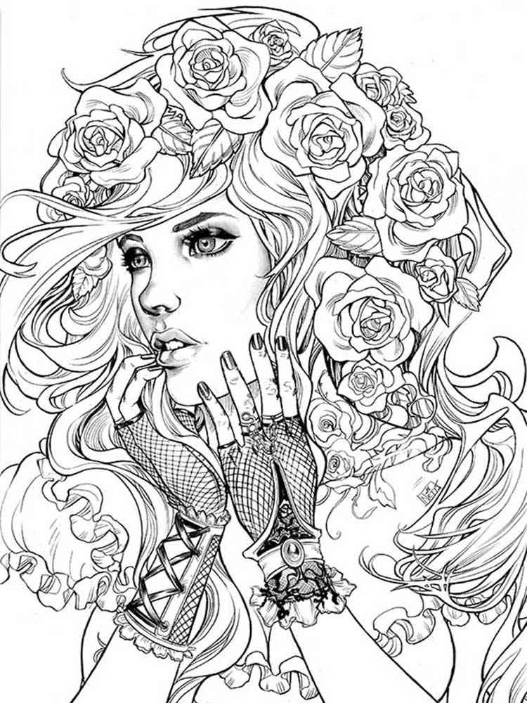 Girls coloring pages for adults