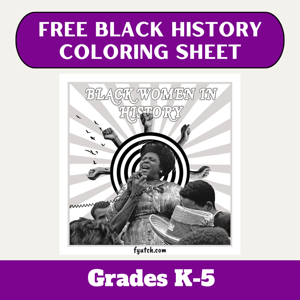 Free black history coloring sheet
