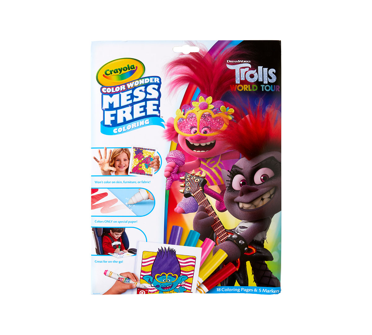 Color wonder trolls coloring pages markers